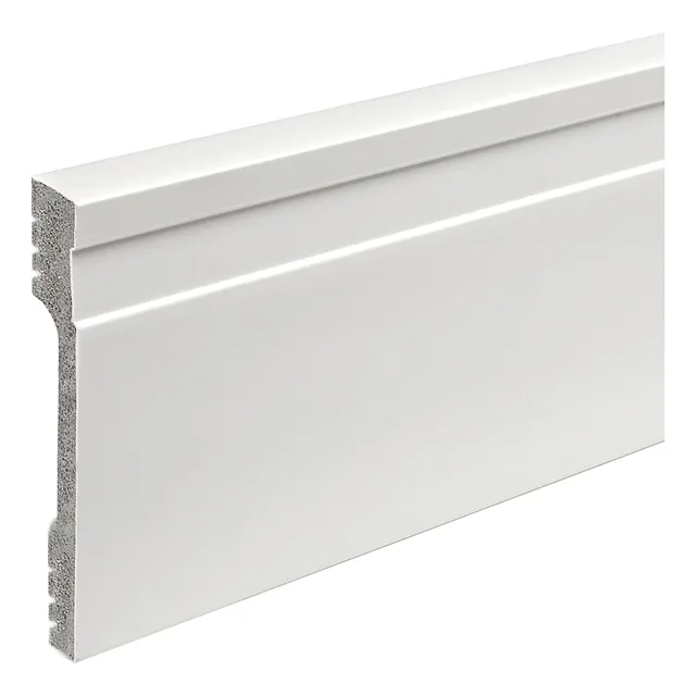 Zócalo Line Eps Pvc Blanco 10cm X 10mm X 2.4m Antihumedad