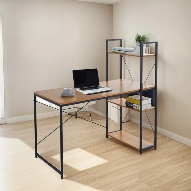 Escritorio Oficina Estacion Trabajo Metal Repisa Minimalista