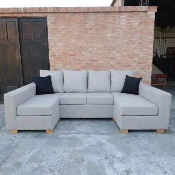 Sillon 2.30m 4 Cuerpos + 2 Camastros Chenille Antidesgarro