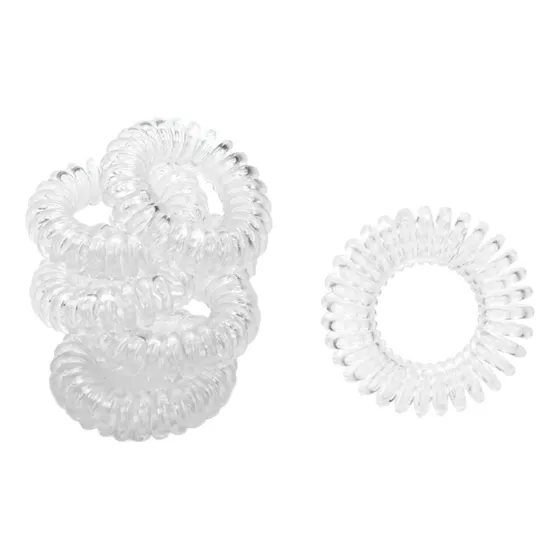 Kit 5 Elástico De Cabelo Espiral Transparentes