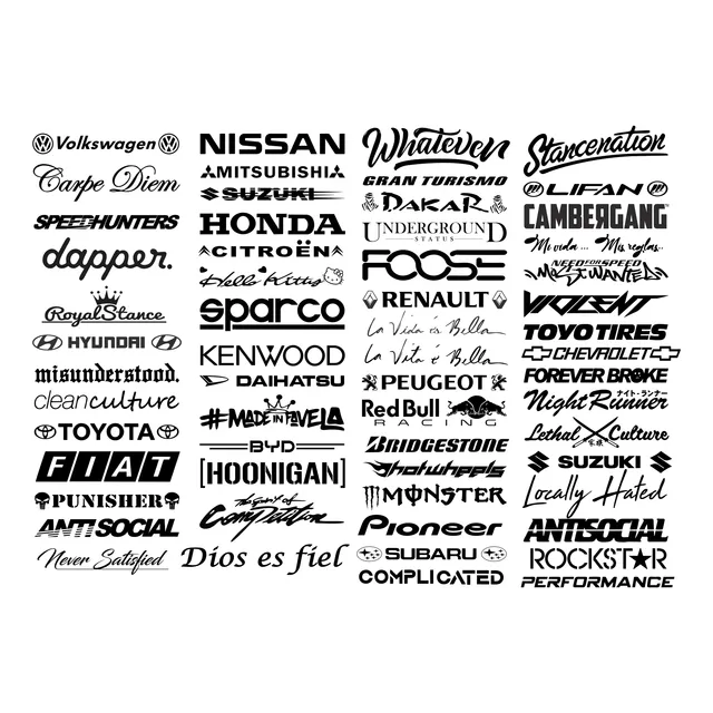 Calco Sticker Auto Parabrisa Tuning Varios Modelos!!! 90cm