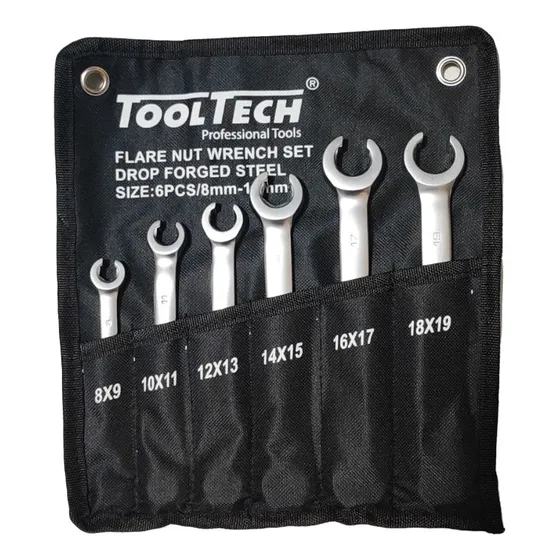 Set 6 Llaves Dobles 8-19mm Cañeria Tubos Freno Caño Tooltech