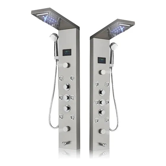 Panel De Torre De Ducha De Inoxidable Led Masaje Balneario