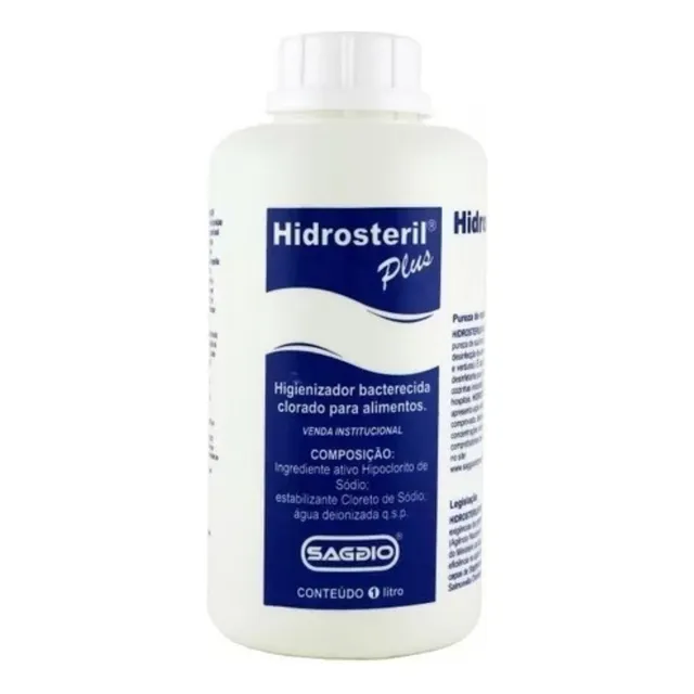 Hidrosteril Plus 1 L Germicida P/ Alimentos/ Purifica Água