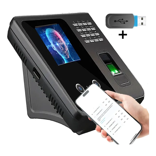 Reloj Checador Facial Huella Biométrico, 1000 Rostros 5000 Huellas, Software Internet, Memoria Usb, Dongwei