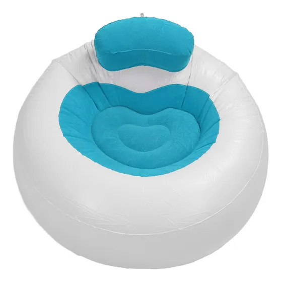 Sofá Inflable Azul De Pvc Con Forma De Corazón Amoroso