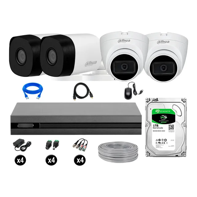 Cámaras Seguridad Dahua  Kit 4 Full Hd 02 Cámaras Audio 1tb