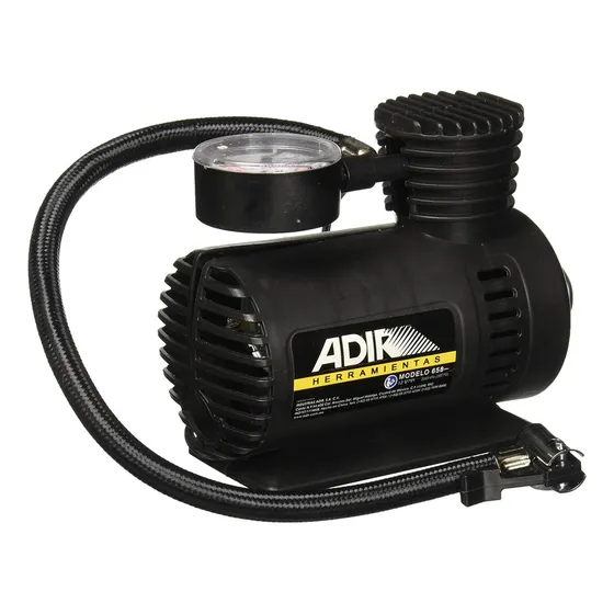 Compresor De Aire Mini Batería Portátil Adir 658 350 Psi 1 Manómetro Color Negro