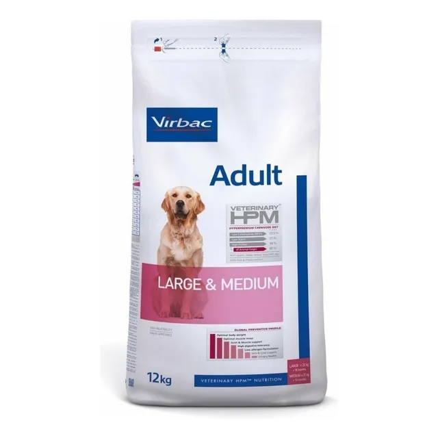 Alimento Virbac Veterinary HPM Large & Medium para perro adulto de raza mediana y grande sabor mix de 12 kg