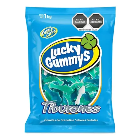 Gomitas Formato Tiburón Frutales 1 Kg Lucky Gummys