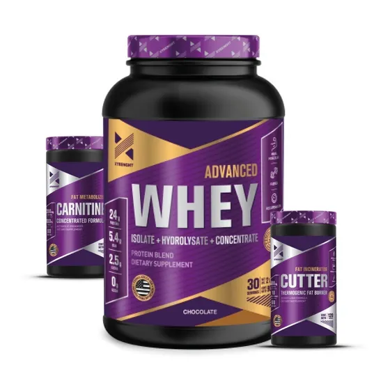 Combo Advanced Whey Protein + L-carnitina + Cutter Xtrenght 