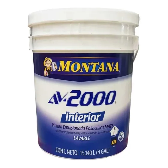 Pintura Caucho Mate Interior Blanco Av-2000 Montana Cuñete