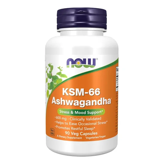 Suplemento Ksm-66 Ashwagandha 600 Mg 90 Capsulas Now Foods Sin Sabor
