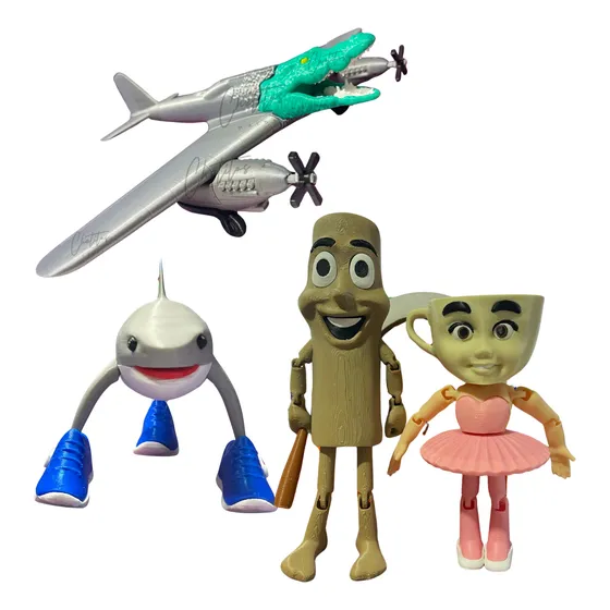 Muñecos Meme Tralalero +cocodrilo+ballerina+tung Tung 3d