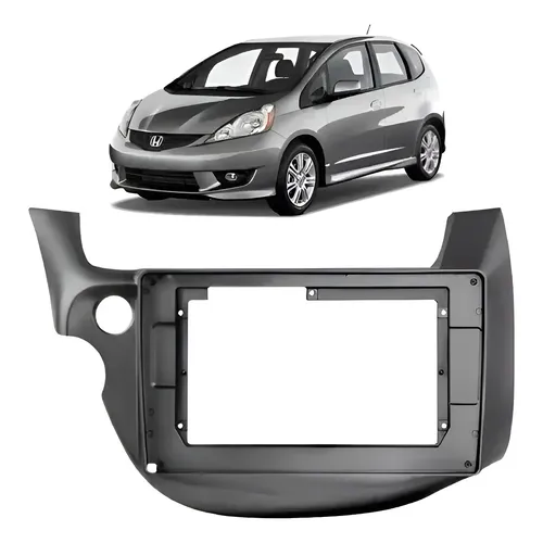 Moldura Multimídia 2 DIN Honda Fit 2009-2013 Grafite 9 Polegadas
