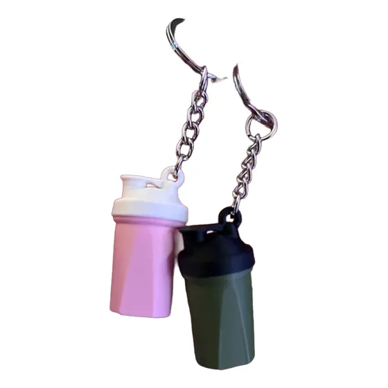 Botella Deportiva Shaker Portaproteína Llavero