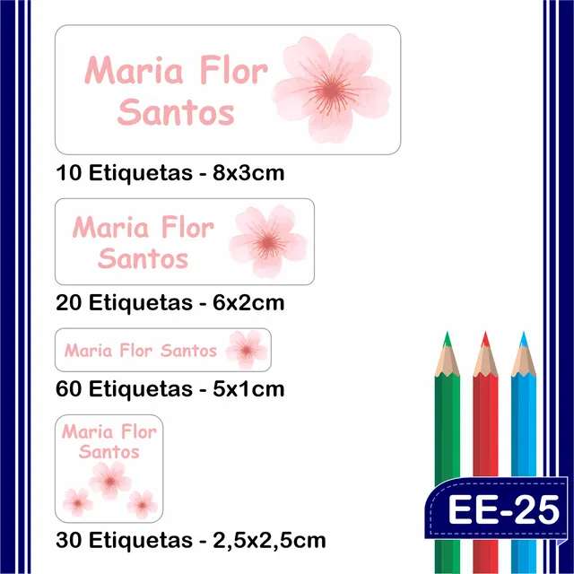 120 Etiquetas Escolar Personalizada Prova A Água Resistentes