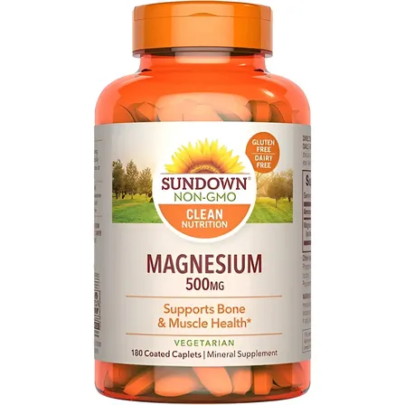 Magnésio 500mg Sundown Naturals- 180 Cápsulas Sem Sabor