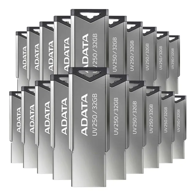 Kit 20 Memoria Usb Adata 32gb Uv250 Auv250-32g-rbk Metalica