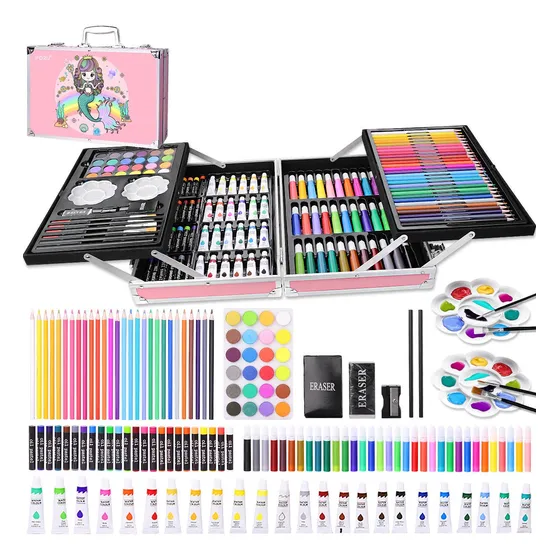 Set De Arte Dibujo Colores Marcadores Lápices Lonk 145pcs