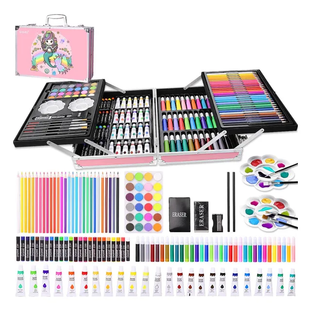 Set De Arte Dibujo Colores Marcadores Lápices Lonk 145pcs