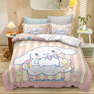 Conjunto De Cama De Casal Cinnamoroll Com Impressão 3d Conjunto De Cama De Casal Cinnamoroll Com Impressão 3d