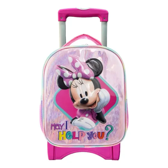Mochila Minnie Mouse 3d Con Ruedas Original Ruz Kinder