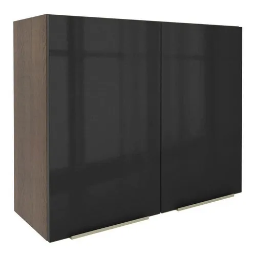 Alacena Gabinete Superior Cocina Madesa Lux de 80cm Con 2 Puertas Marrón/Negro