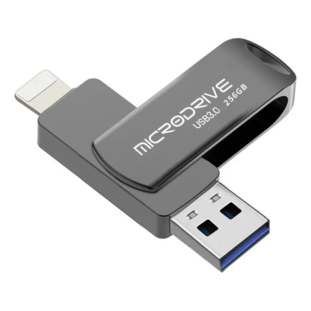 Memoria Usb 3.0  256gb 2 En 1 Para iPhone iPad