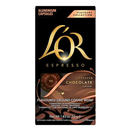 10 Cápsulas de Café Compatíveis com Nespresso Lor Chocolate