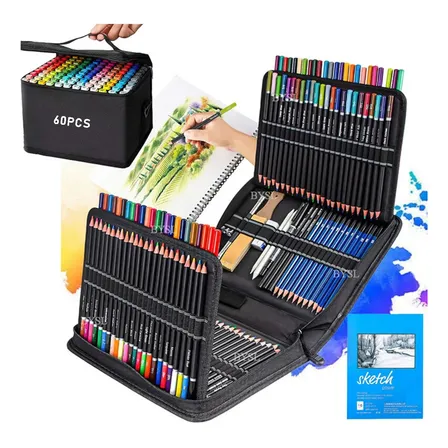 145 Pcs Lápis De Desenho Kit Canetas Pintura Artistica Touch