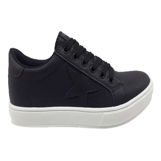 Zapatillas Mujer Modelo Jord Estrella Cuero Combinado Brandy