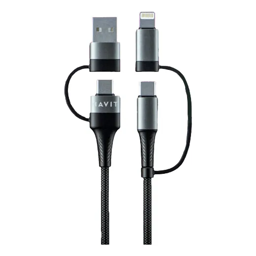Cable 4 En 1 Usb A Usb C Lightning Havit Cb6244 1 Metro