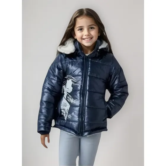 Campera Puffer Frozen 2 Niñas Licencia Oficial Azul