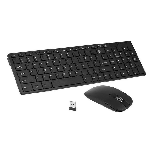 Kit Teclado Mouse Wireless S/fio Ultra Slim 2.4 Ghz K-06 Mouse Preto Teclado Preto Kit Teclado Mouse Wireless S/fio Ultra Slim 2.4 Ghz K-06 Mouse Preto Teclado Preto