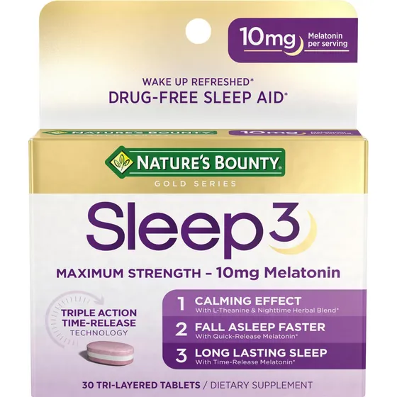 Suplemento Nature's Bounty Melatonin Sleep3 10 Mg 30 Comprim