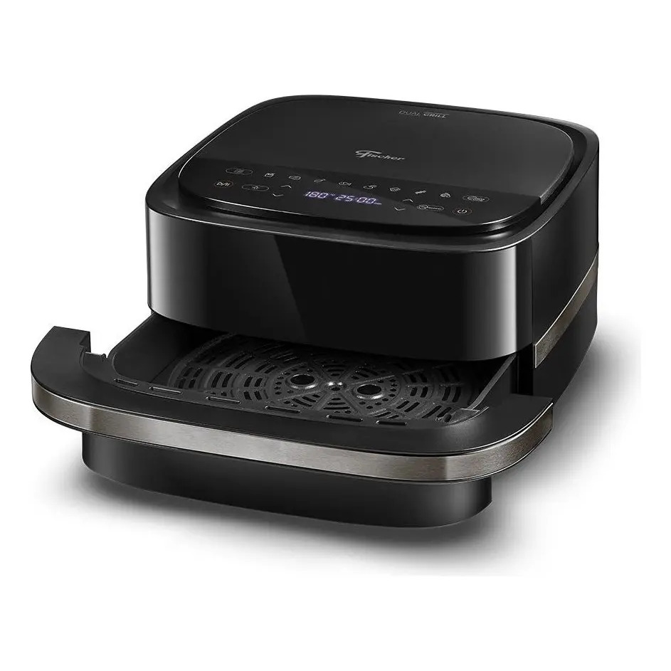 Fritadeira Elétrica Fischer Air Fryer Dual Grill 4L Preto