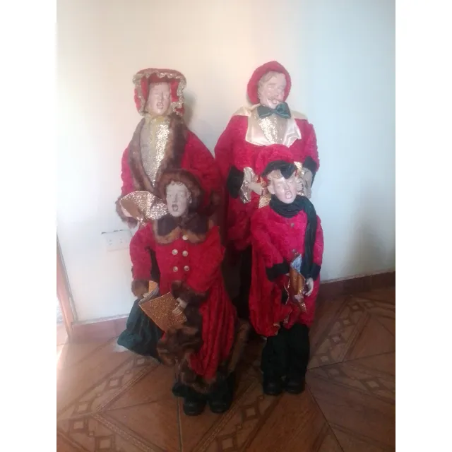 Muñeco Cantores Navidad Grande 4 Piezas
