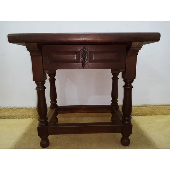 Mesa Centro Noche Antigua Auxiliar Recibo Madera Solida Hab