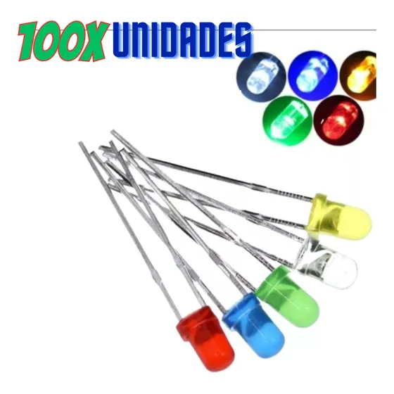  Diodo Led Blanco Alto Brillo 3mm Cabeza Pack De 100 Unid.