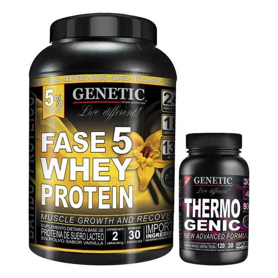 Proteína Fase 5 Thermogenic Fuerza Quemador De Grasa Genetic Sabor Vainilla