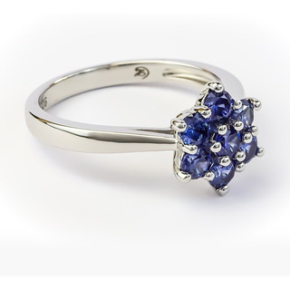 Anillo Flor En Plata Con Tanzanita Anillo Flor En Plata Con Tanzanita