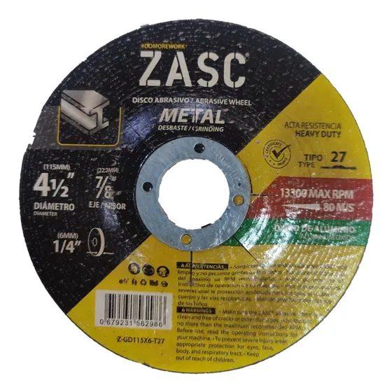 Disco Para Esmerilar 7  X 1/4 X 7/8 Zasc
