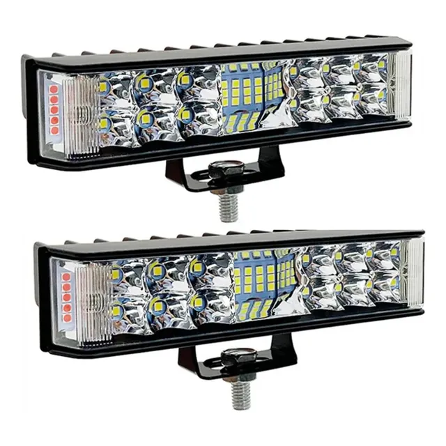 Faro Led Muy Potente Con Luz Alta Blanca Y Flash Ambar X 2