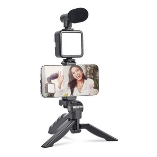 Kit De Video Grabación Tripie Lampara Micrófono Profesional Kit De Video Grabación Tripie Lampara Micrófono Profesional