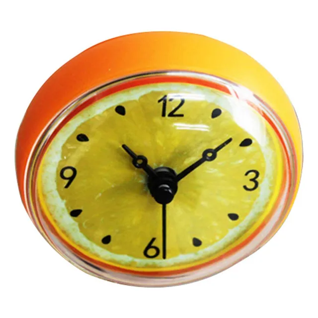 Durable Baño Cocina Fruta Impermeable Limon Ventosa Reloj