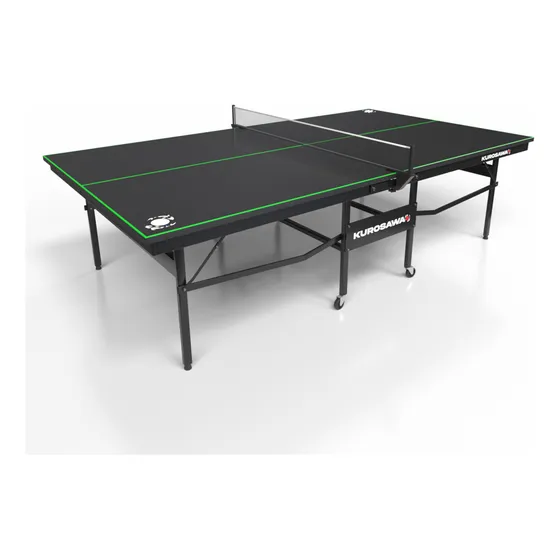 Mesa De Ping Pong Kurosawa Kohaku Plegable Negra Con Ruedas Color Negro