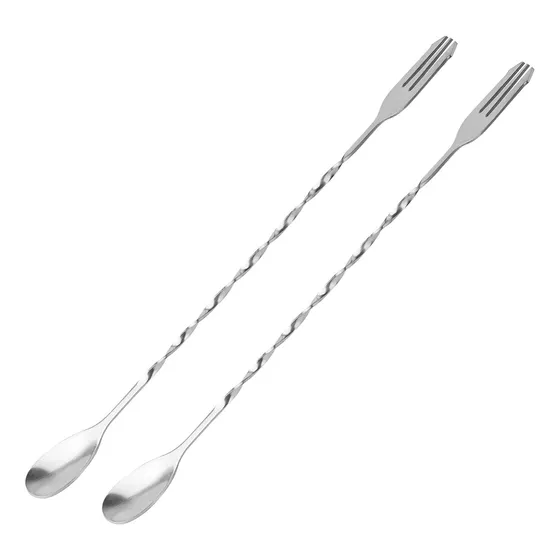 Cuchara Mezclador Tridente Spoon Bartender.  26cm. Pack 2pza