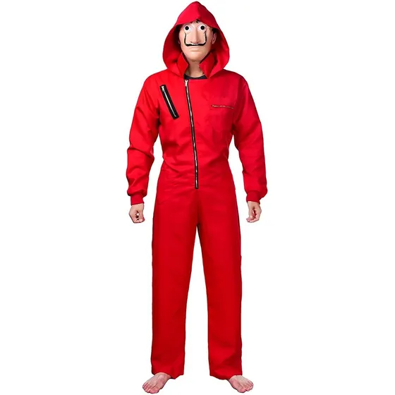 Disfraz Casa De Papel Mascara Y Overol Talla Niños Unisex