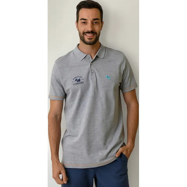Playera Polo Ferrioni Para Caballero (color Gris M24565)